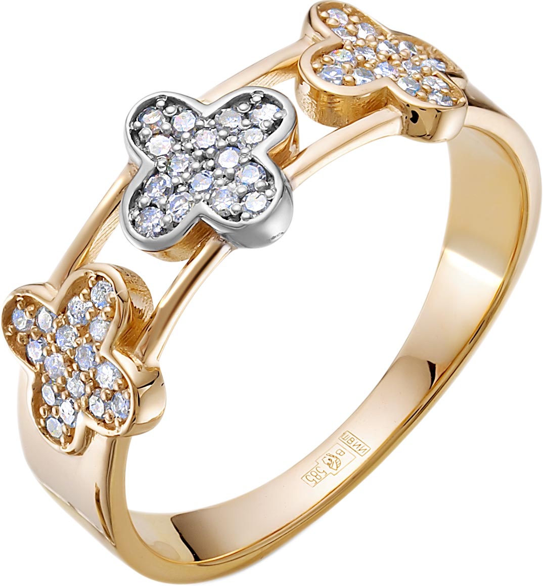 Золотое кольцо Azamant jewelry 01-01-214 с бриллиантами