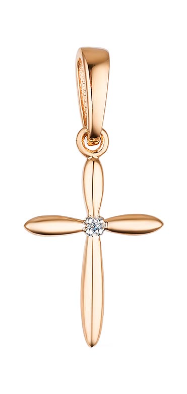 Женский золотой декоративный крестик Bellissima Tentazione P/133-120 с бриллиантами