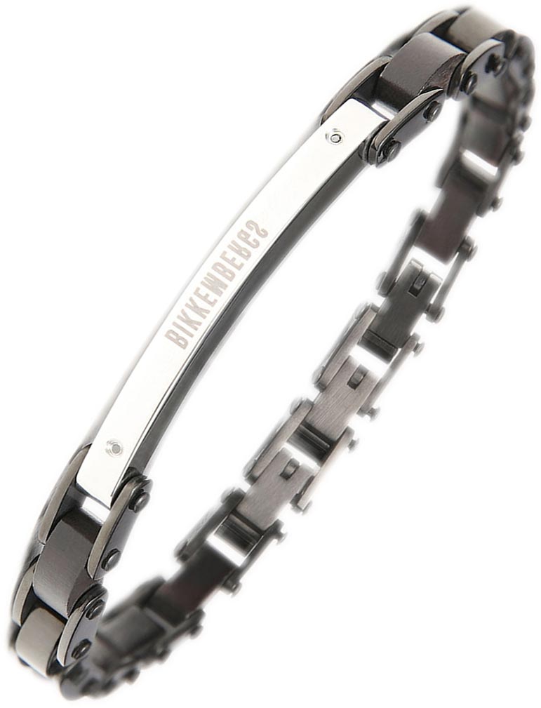 Мужской стальной браслет Bikkembergs WILB02BB с черными бриллиантами