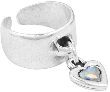 Открытое кольцо с подвеской ''Капли любви'' Ciclon  22E502-99 с кристаллом