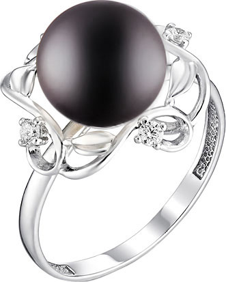 Серебряное кольцо De Fleur 51397S2 c жемчугом, фианитом