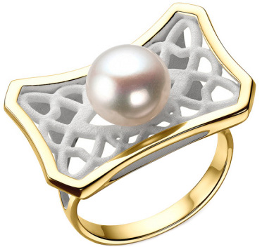 Серебряное кольцо De Fleur 51838Y1W с жемчугом, эмалью