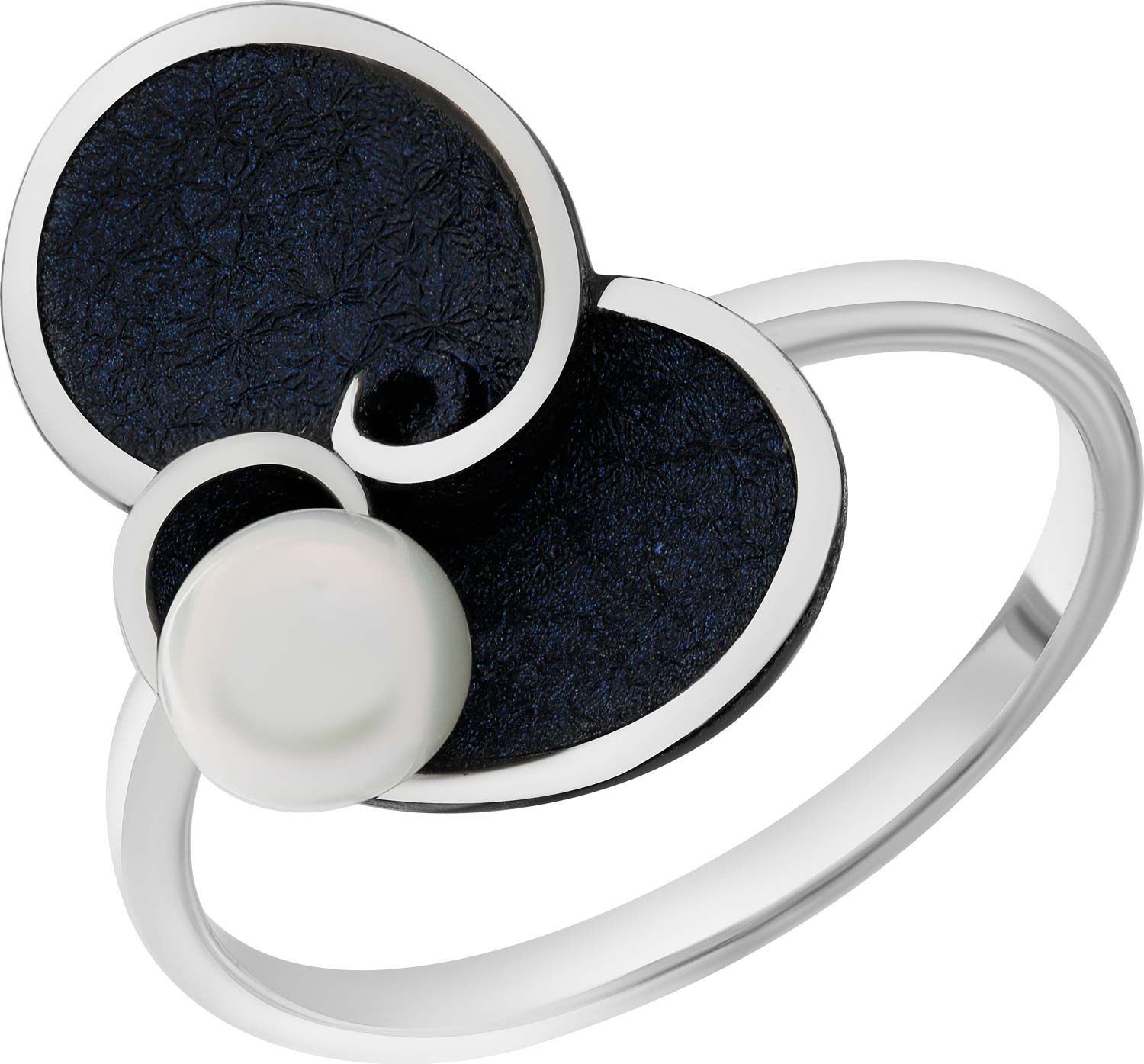 Серебряное кольцо De Fleur 56013S1W с жемчугом, эмалью