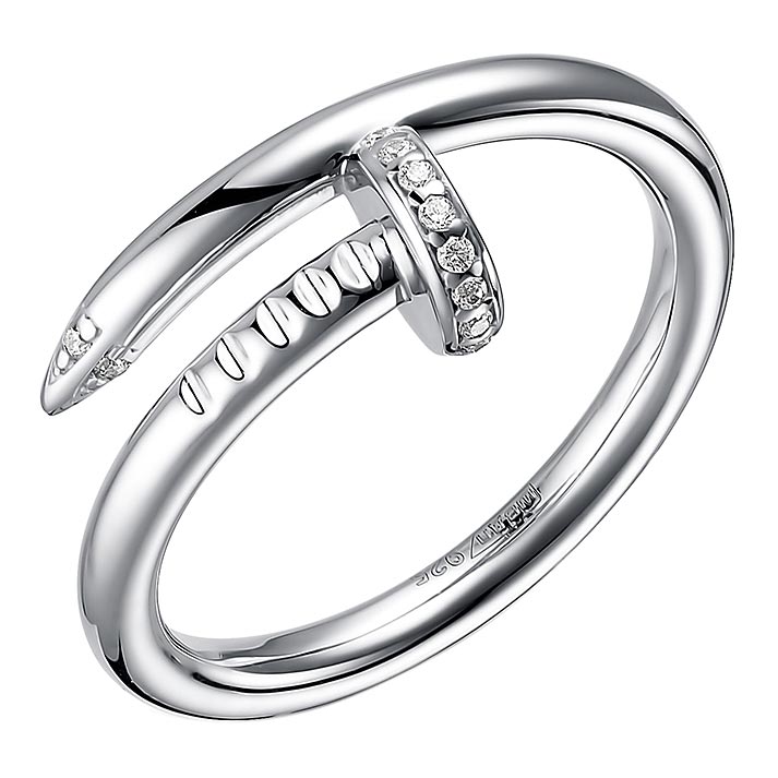 Серебряное кольцо ''Гвоздь'' Dewi 901012310 с фианитами