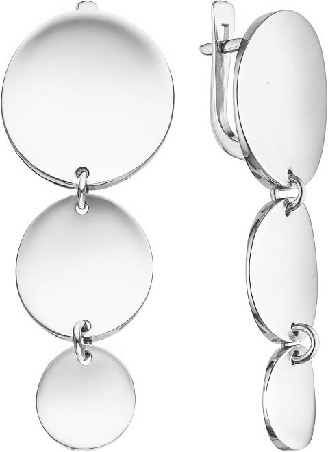 Серебряные серьги круглые с подвесками Dewi 901021444-dv