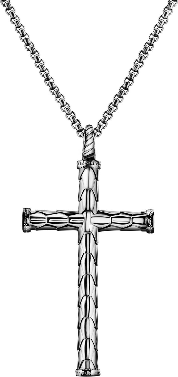 Мужской стальной декоративный крестик DG Jewelry DG-N034-S 