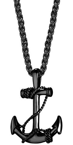 Мужское стальное колье с подвеской ''Якорь'' DG Jewelry GSP0115-B 