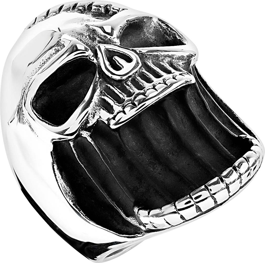 Мужской стальной перстень открывашка ''Череп'' DG Jewelry INS137 с эмалью