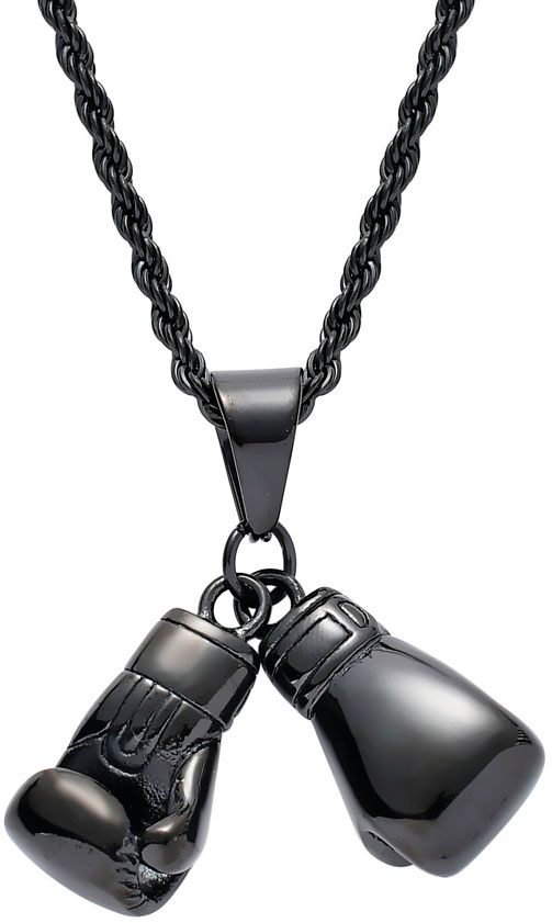 Мужское стальное колье с подвеской ''Боксерские перчатки'' DG Jewelry NSM0025 