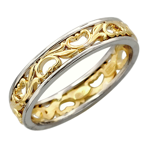 Ювелирное золотое обручальное парное кольцо Эстет 01O060240ZH