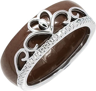 Керамическое кольцо корона Evora 627243 с кубическим цирконием