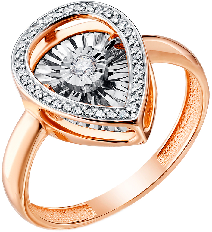 Золотое кольцо Excellent 01-14-5497 с ''танцующими'' бриллиантами