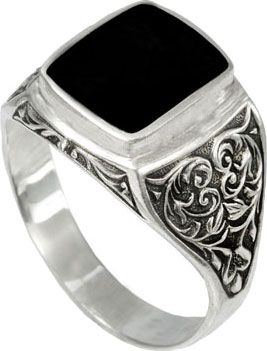 Мужская серебряная печатка перстень ФИТ 42091-f с лидитом — купить в AllTime.ru — фото