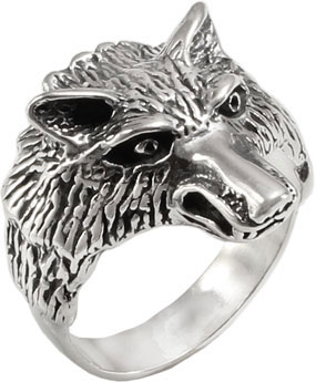 Мужская серебряная печатка перстень ''Волк'' ФИТ 43431