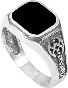 Мужская серебряная печатка перстень ФИТ 45801 с лидитом