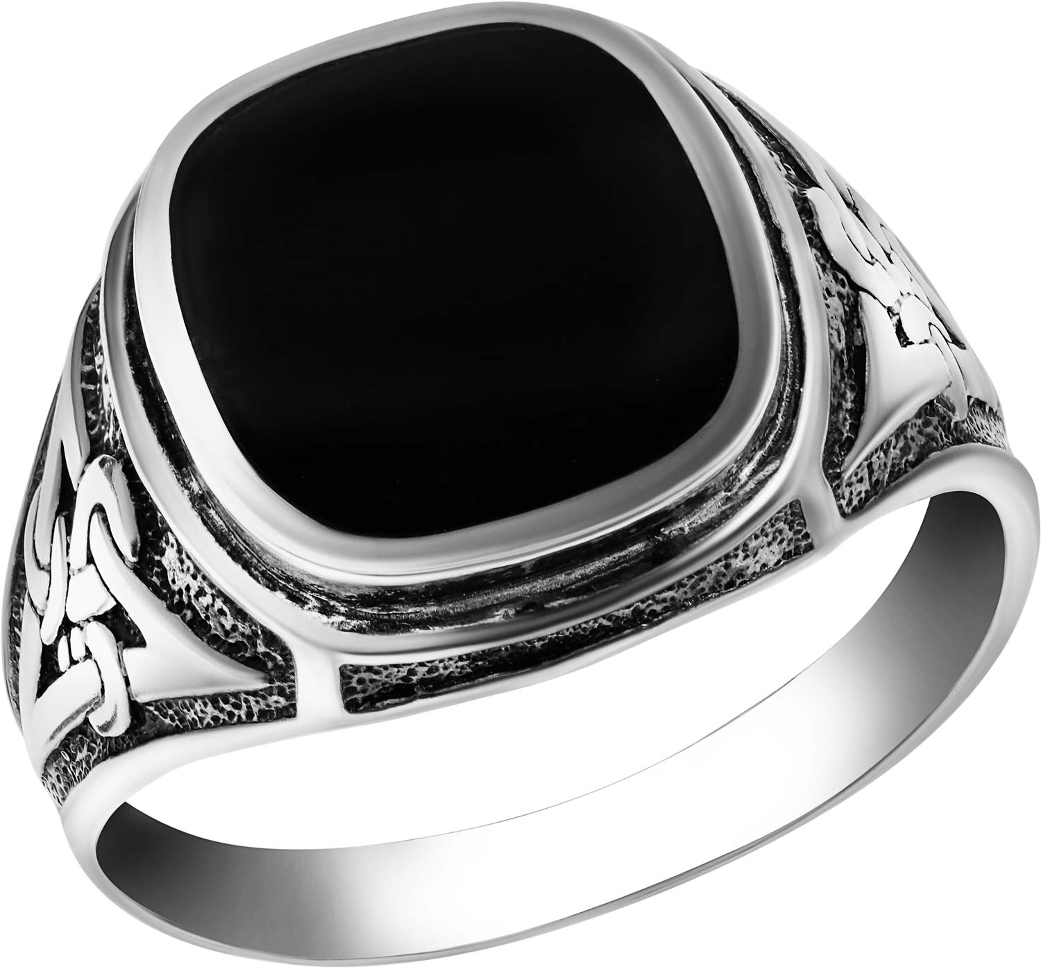 Мужская серебряная печатка перстень ФИТ 45821 с лидитом