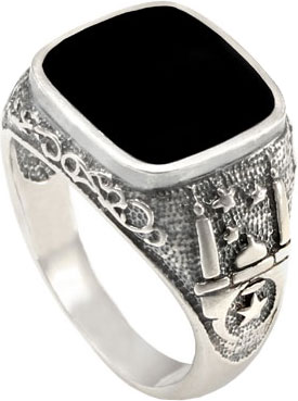 Мужская серебряная печатка перстень ФИТ 59891 с лидитом