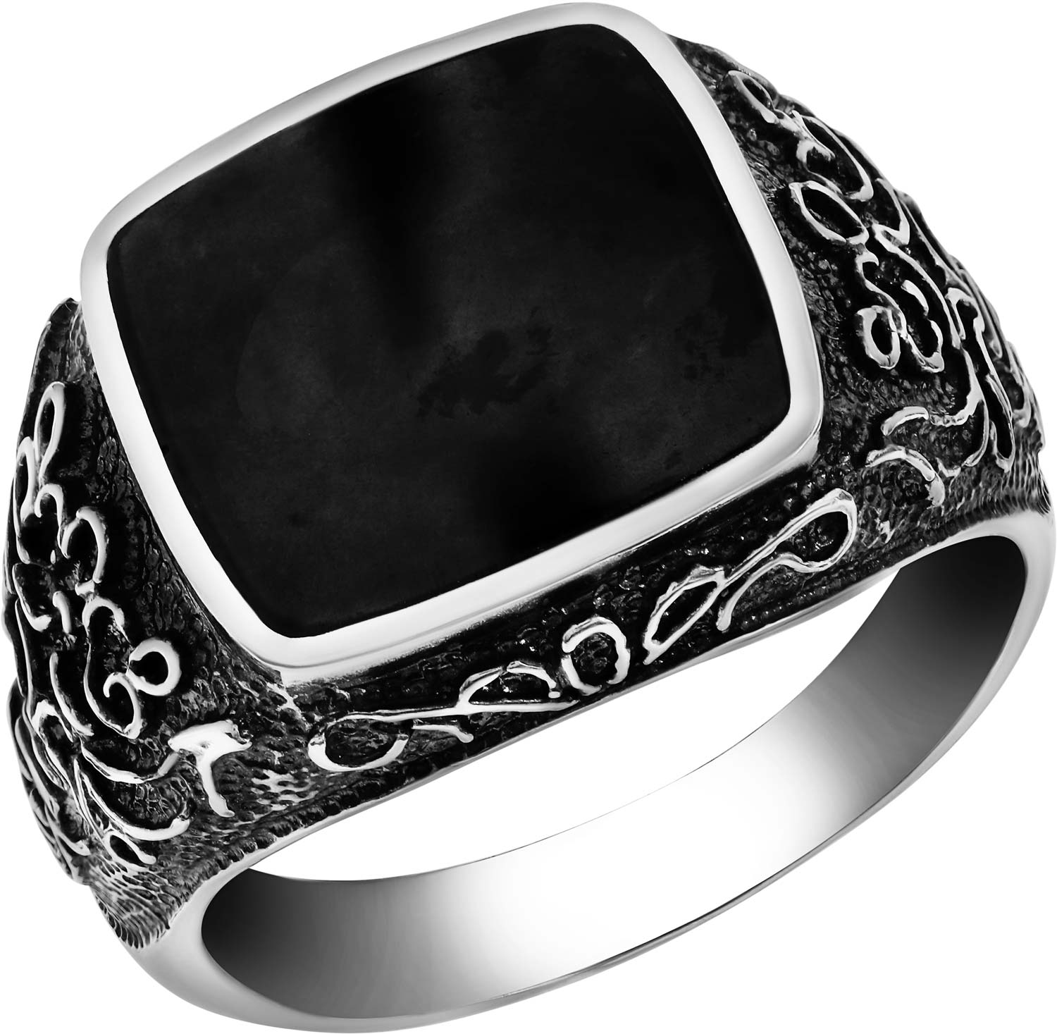 Мужская серебряная печатка перстень ФИТ 59921 с лидитом