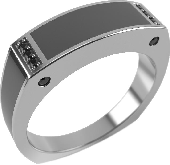 Серебряное кольцо Graf Кольцов FJ-K14/S с черными фианитами