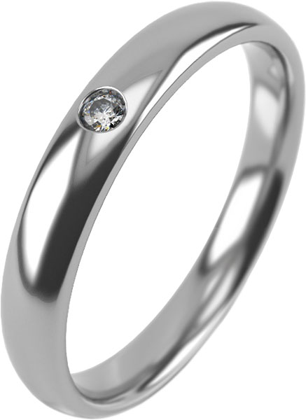 Обручальное кольцо из белого золота Graf Кольцов KBR-3-1br/b с бриллиантом