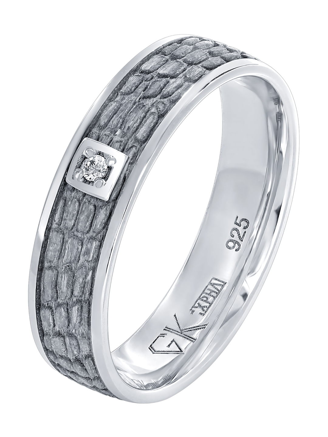 Серебряное обручальное парное кольцо Graf Кольцов KRBs-3-1f/s с фианитом