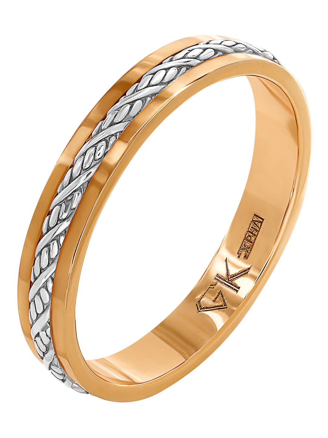 Серебряное обручальное парное кольцо Graf Кольцов N-1566-bk/s