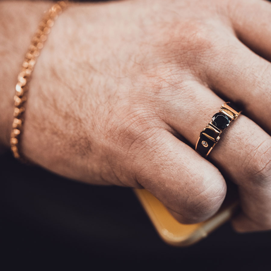 Мужской золотой перстень Graf Кольцов PN-k7/k с фианитами — купить в AllTime.ru — фото