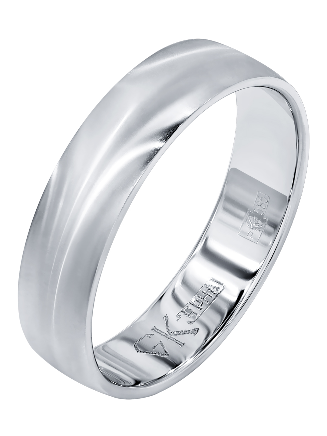 Обручальное парное кольцо из белого золота Graf Кольцов PR-4/B