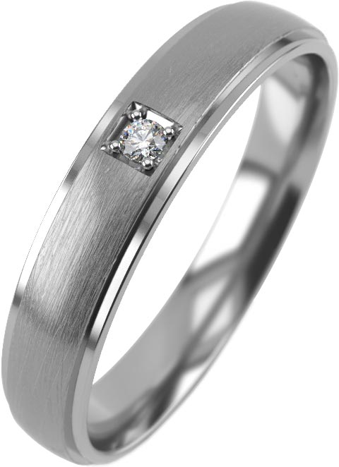 Обручальное парное кольцо из белого золота Graf Кольцов SHN10-1BR/B с бриллиантом