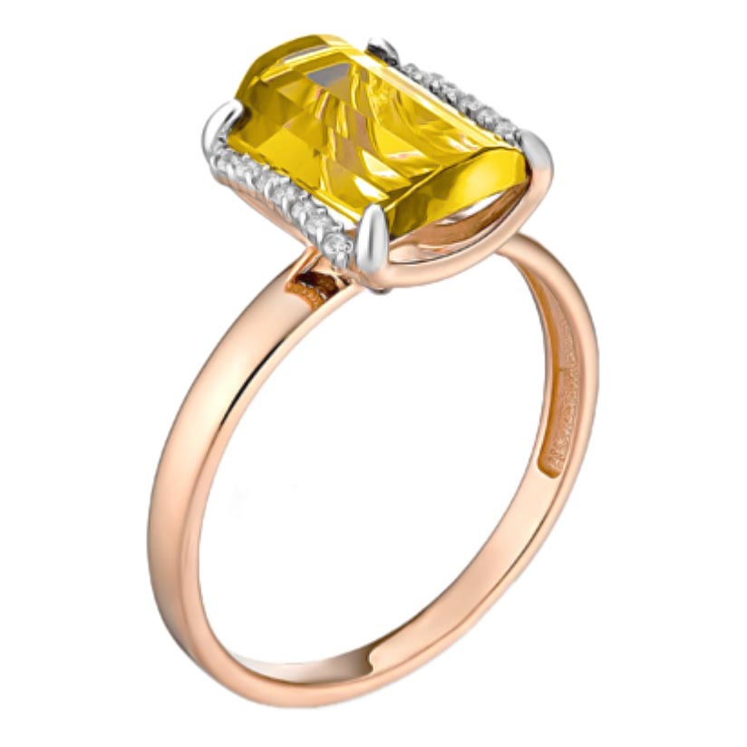 Золотое кольцо Гранат 1.10.11.0873.35-5102 с ситаллом, фианитами