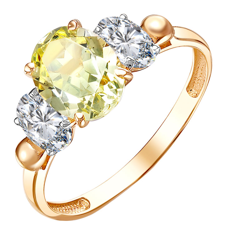 Золотое кольцо Гранат 1.10.11.3731.00-4526 с фианитом Diamond, фианитами