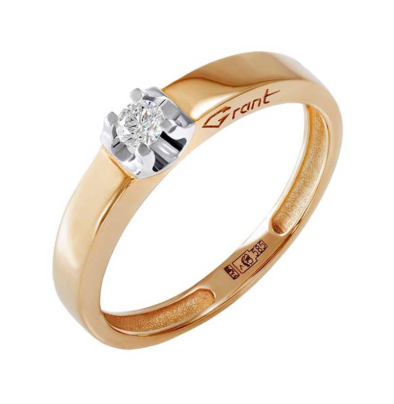 Золотое помолвочное кольцо Grant 0101534-gr с бриллиантом
