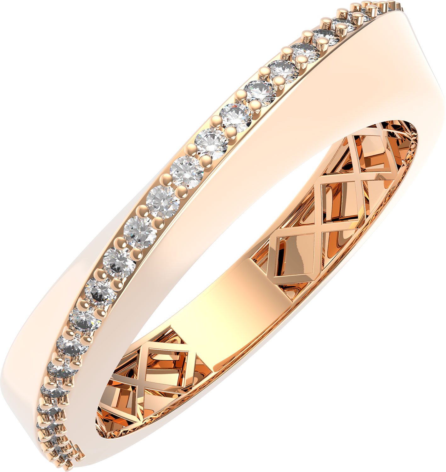Золотое кольцо ''Лента Мебиуса'' Grant 0101585-gr с бриллиантами
