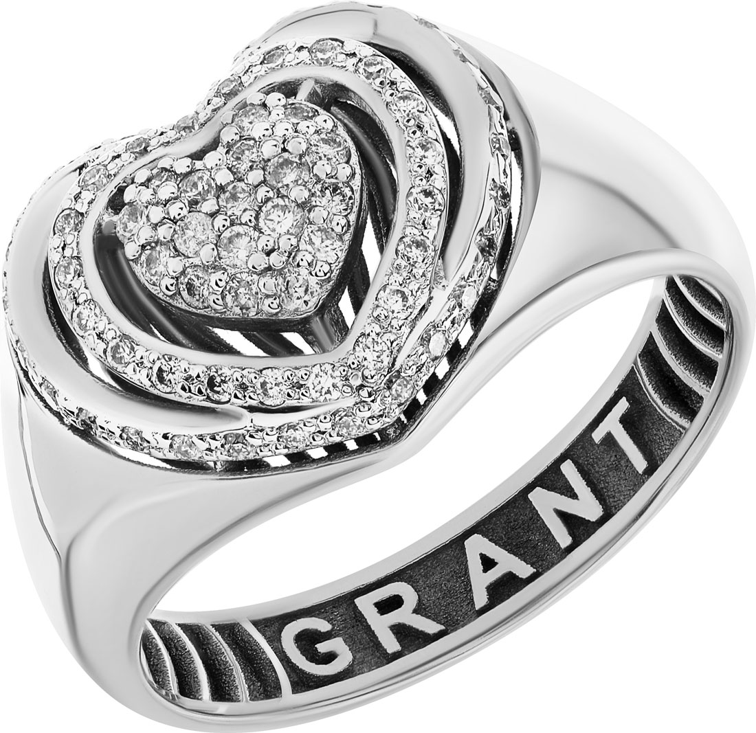 Женский перстень из белого золота Grant 5101851-gr с бриллиантами