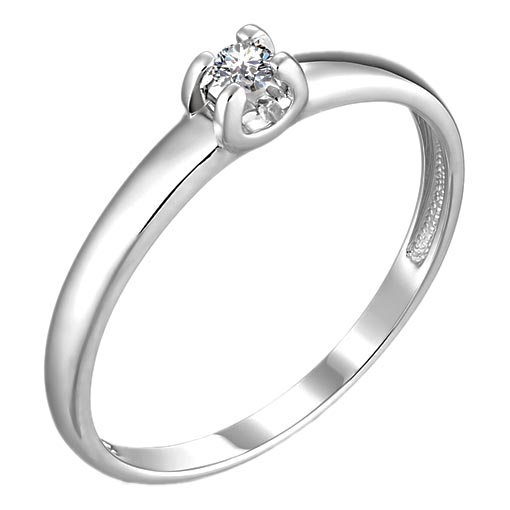 Помолвочное кольцо из белого золота Империал K0237-220 с бриллиантом