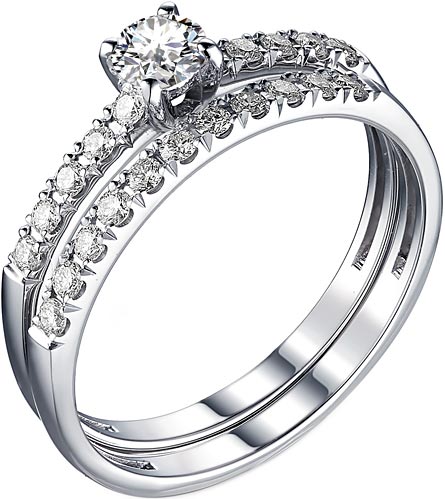 Наборное кольцо из белого золота Империал K0603-220 с бриллиантами