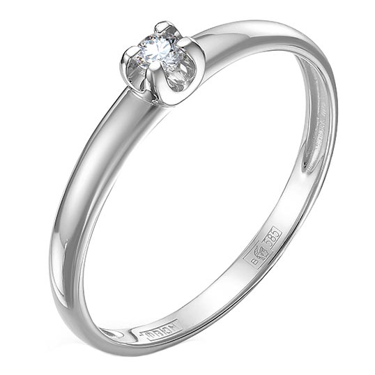 Помолвочное кольцо из белого золота Империал K0778-220 с бриллиантом