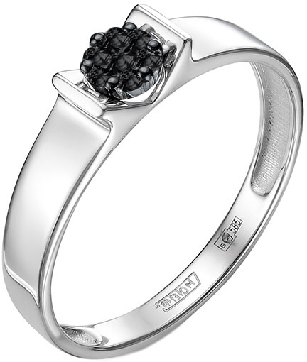 Кольцо из белого золота Империал K0794-205 с черными бриллиантами