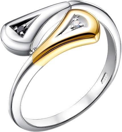 Серебряное кольцо Империал K1502/Ag-620POZ с черными бриллиантами