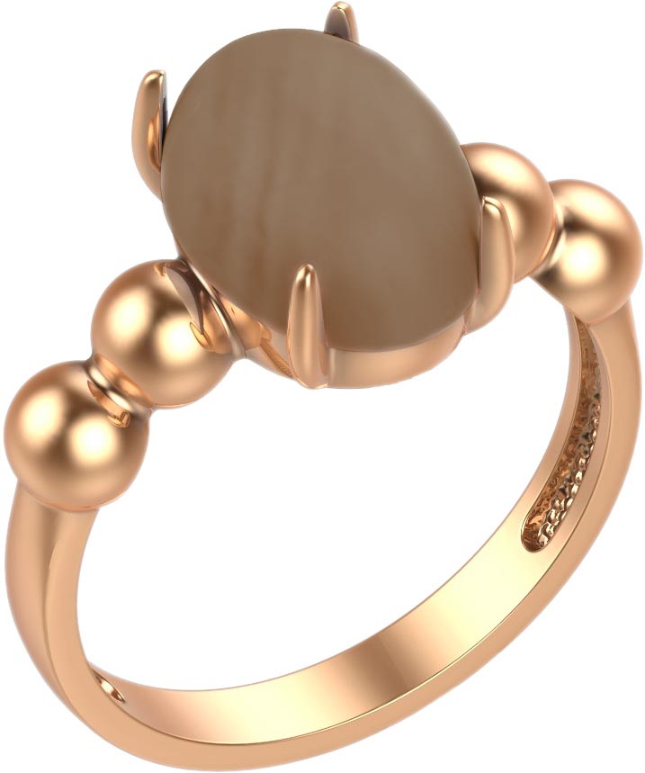 Серебряное кольцо Империал K2153JU/Ag-609/14POZ с обсидианом