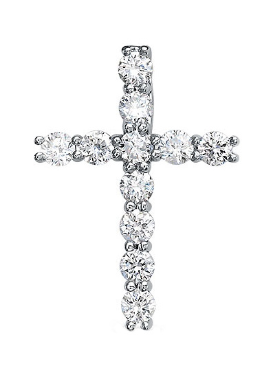 Женский платиновый декоративный крестик Империал P1337/Pt-420 с бриллиантами