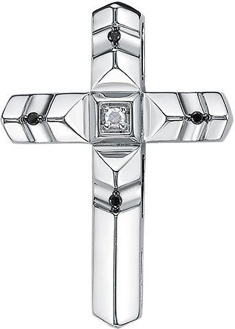 Женский серебряный декоративный крестик Империал P1929/Ag-625 с бриллиантами