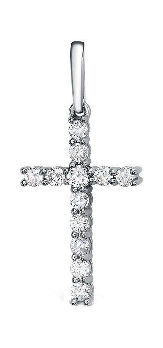 Женский платиновый декоративный крестик Империал P5127/Pt-420 с бриллиантами