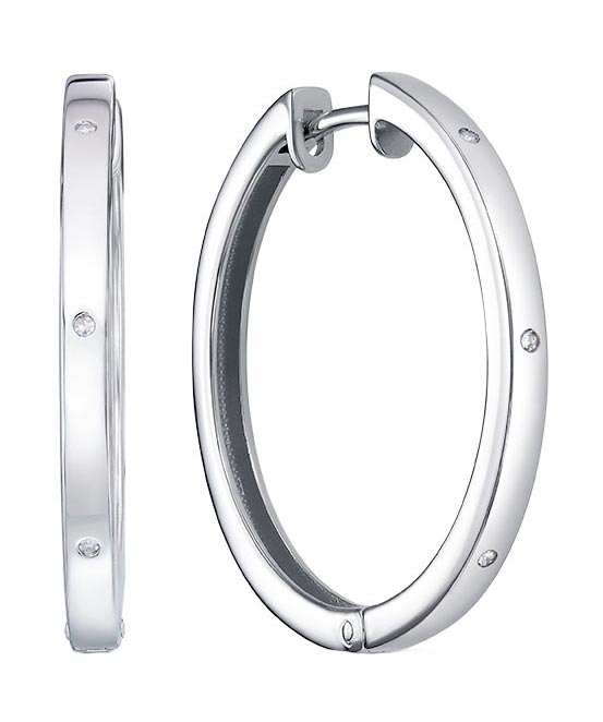 Серебряные серьги кольца конго Империал S1653/Ag-620 с бриллиантами