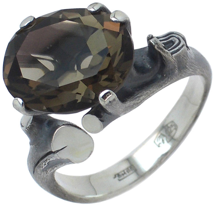 Серебряное кольцо ''Роса'' Ивма 141709-i с раухтопазом