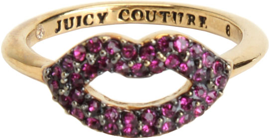 Латунное кольцо ''Губы'' Juicy Couture YJRU8132/GOLD с кубическим цирконием
