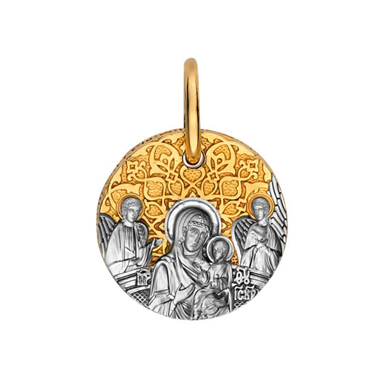 Серебряная иконка ''Божья Матерь Всецарица'' Ювелия 02.117