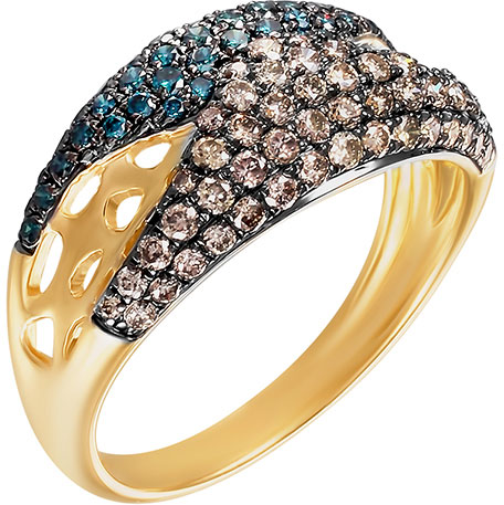 Золотое кольцо JV R26540-KO-DL-DN-YG с бриллиантами