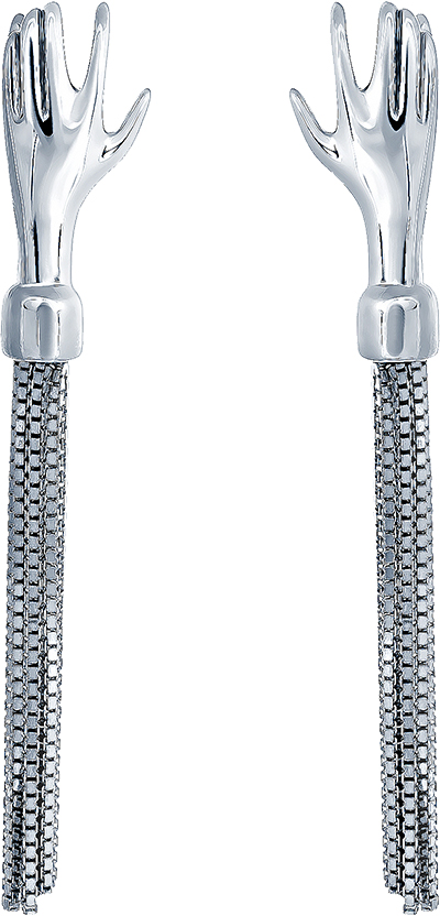 Серебряные длинные серьги JV SY-369237-E-SR-WG 