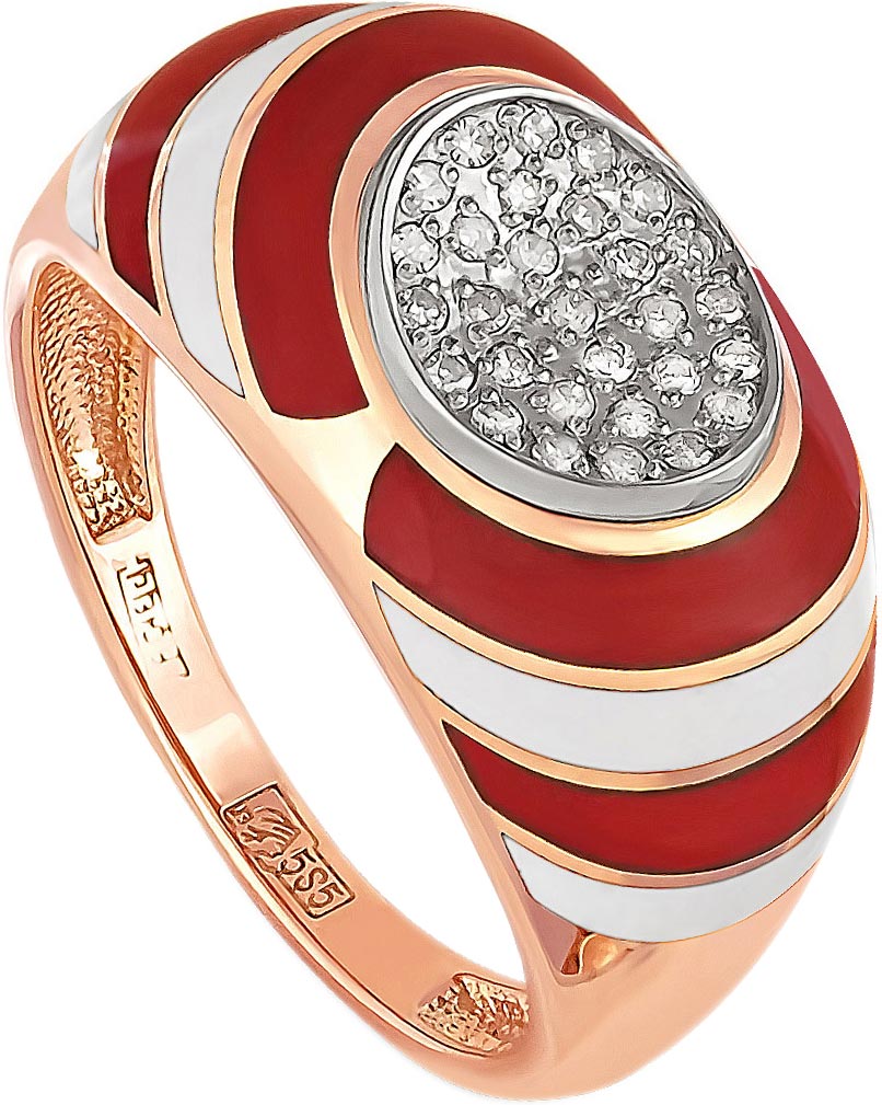 Золотое кольцо Kabarovsky 11-0601-1001 с эмалью, бриллиантами